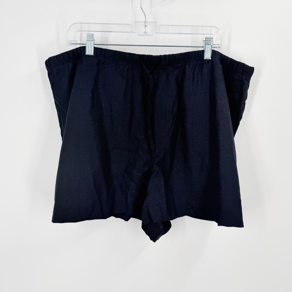 Gap Linen Pull On Short Women XXL Black Elastic Waist Casual Summer